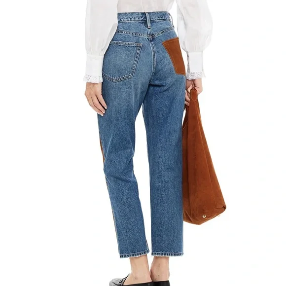 FRAME
Le Original suede-paneled high-rise straight-leg jeans - Picture 2 of 4